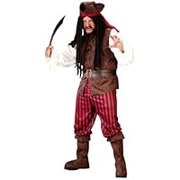 Fun World Costumes Men's Mens High Seas Buccaneer-Plus, Brown, One Size