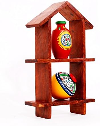 Indikala Indian Handmade Hut Shaped Frame With Two Elegant Pots