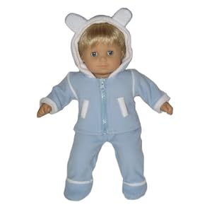Blue Pants and Jacket with Ears. Fits 15 Dolls Like Bitty Baby. by