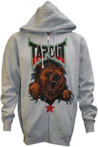 One Punch TapouT Republic Charcoal Full Zip Hooded Sweatshirt X-Large