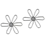 Sterling Silver Rhinestone Flower Earrings