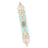 Bead Garden Mezuzah in Light Blue - Large