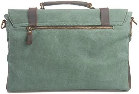 Unisex Canvas Leather Office Messenger Briefcase Satchel Crossbody Shoulder Bag