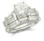 CZ Wedding Rings - 2.75 Carats Silver Cubic Zirconia Engagement Ring and Wedding Band