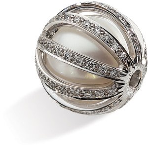 Genuine IceCarats Designer Jewelry Gift 18K White Gold Pas Sth Sea Cul Pl/Dia Bll Cl. 13Mm Fine Nr Pas Sth Sea Cul Pl/Dia Bll Cl In 18K White Gold