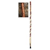 54  Sassafras  Twizzle  Stick with Carved Twist and Paw Print Strap