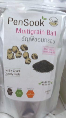 Pensook Multigrain Ball Snack, Black Sesame&Green Tea & Chocolate , 1.76 Oz (Pack of 3)