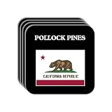 US State Flag - POLLOCK PINES, California (CA) Set of 4 Mini-Mousepad Coasters