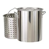 Bayou Classic 1142 142-Qt. Stainless Steel Stockpot with Boil Basket