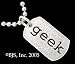 Geek Silver ID Dog Tag 18 inch Necklace