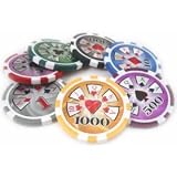High Roller Poker Chip Set 14 gram- 5 color-includes 500 chips, dealer button, 2 decks of cards, 5 dice, and High Qualtity Case