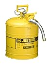 Justrite AccuFlow 7250230 Type II Galvanized Steel Safety Can with 1 Flexible Spout