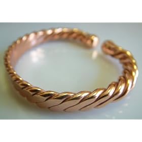 Heavy Woven Semi Flattened Men's Copper Bracelet. 23M