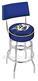 Nashville Predators 25 Inch Chrome Double Ring Swivel Bar Stool with Back
