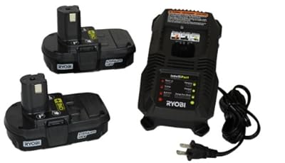 Ryobi P118 NiCd/Lithium Ion Battery Charger and Two P102 Batteries (Bulk Packaged)