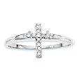 10K White Gold 1/5 ct. Diamond Cross Ring