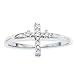 10K White Gold 1/5 ct. Diamond Cross Ring