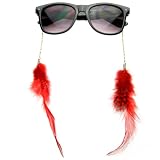 Hippie Womens Wayfarers Eyewear-Jewelry Chained Feather Sunglasses