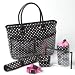 Trendy Black and White Polka Dot Tote with Pink Accents Baby Diaper Bag - Great Congratulations or Shower Gift Idea for New Moms