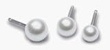 Blomdahl Natural Titanium Earrings - White Pearl