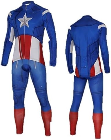America Captain Cycling Clothing Winter Long-sleeved Suit Autumn and Winter Riding Pants Equipped with Male Chivalry-Riding suit-Large
