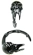 Black Titanium Tribal Skull Plug - Sold as a Pair