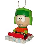 Click for larger image of South Park Kyle Sledding Christmas Ornament #SK0107