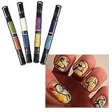 Migi Nail Art Manicure Pen-Brush Set of 8 Metallic Colors (4 Pens)