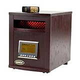 The Original SUNHEAT Electronic Infrared Zone Heater with Remote Control, Black Cherry