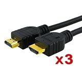 Buy 3x HDMI Cable Pack 6ft 6 ft 1.3 Gold Plated 1080p for HDTV Xbox 360 Sony PS3 by eforcity