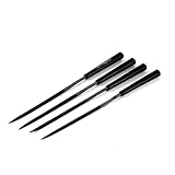 uxcell　ニードルヤスリ　ニードルファイル　グラス　ストーン　メタル　ダイヤモンドコート　カービング　ブラック　140 x 3mm　4本入り