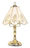 23h Light Glass Rose Theme Gold Brushed Base Touch Lamp