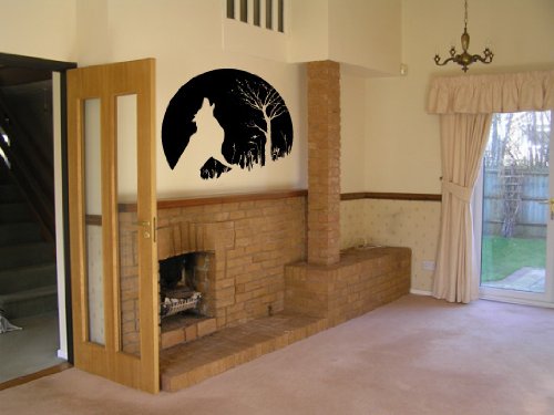 thanksgiving Wolf Howling Twilight Stickers GraphicsB004TTNNM0