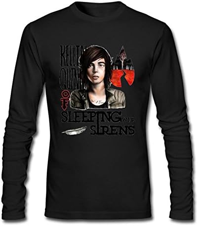 YLINMY Men's Kellin Quinn Sleeping With Sirens Art Long Sleeve T-shirt Size XXL Black