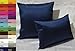 Aiking Home Solid Faux Silk Decorative Pillow Cover, Zipper Closure, 12 by 18 Inches, Navy
