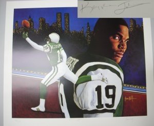 Keyshawn Johnson Autographed/Hand Signed New York Jets Lithograph