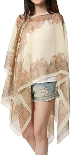 PETREL Women's Multi-functional Shawl Smock Sunshading Cover-ups Beach Wear (Off white)