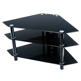 Walker Edison Bermuda 44-Inch Corner TV Stand, Black by Walker Edison