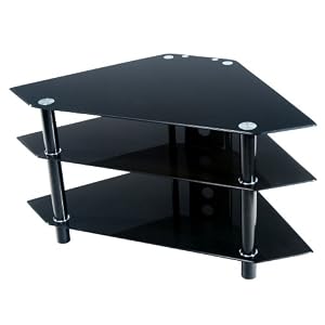 Walker Edison Bermuda 44-Inch Corner TV Stand, Black by Walker Edison