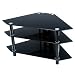 Walker Edison Bermuda 44-Inch Corner TV Stand, Black Image