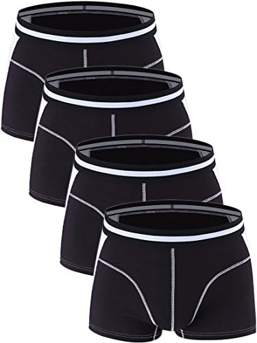 Neleus Men's 4 Pack Micro Modal Soft Pouch Boxer Briefs,650,Black,USA M,Tag XL