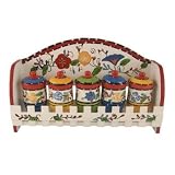 5 Piece Spice Rack with Wooden Holder Tutti Frutti