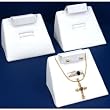 3 White Leather Earring Pendant Combo Display Stand