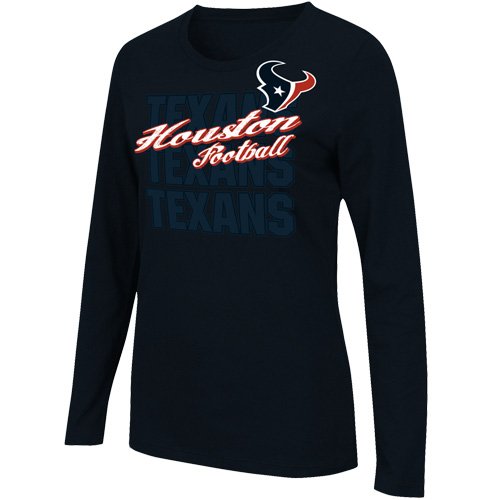 Houston Texans Ladies Gamer Gear Long Sleeve T-Shirt - Navy Blue (Large)