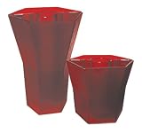 BRELLA VASE - 5 inch and 10 inch - 2 piece - Translucent - Wildflower Red - Duet Gift Set