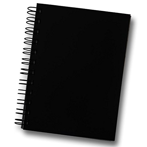 Pure Black Sketchbook for Drawing and Mixed Media 5"x7" - Blank Spiral Bound Artist Drawing Pad/Sketch Journal