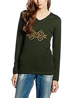 Cross Jeans Camiseta Manga Larga (Verde Oscuro)