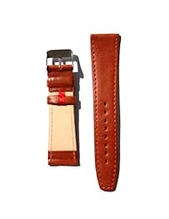 20mm Tan Flat Leather Watchband with German Design Red Keeper