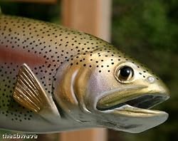 Taxidermy 18" Fiberglass Rainbow Trout Fish Statue