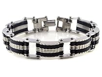 Imixlot Mens Stainless Steel Bracelet Chain Link Wrist Band Cool Wristband Stylish Jewellery